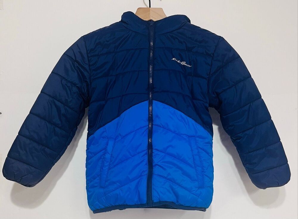 Eddie Bauer Deer Harbor Reversible Hooded Jacket Boys Size XS 5-6